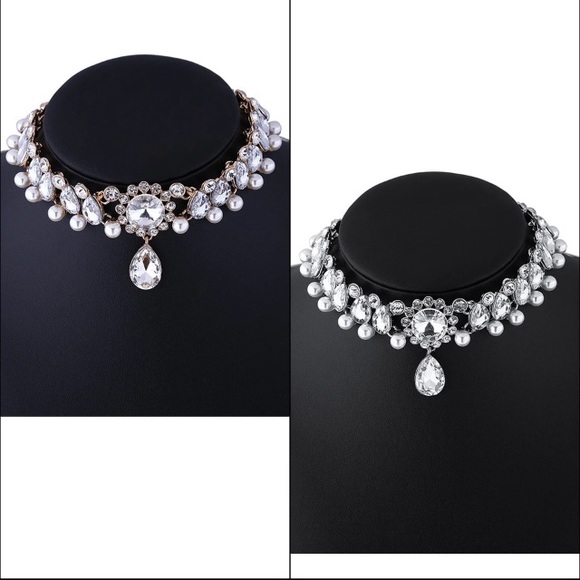 NEW!๐๐๐PEARL & CZ๐LOOK STATEMENT CHOKER๐๐๐ - Picture 3 of 8